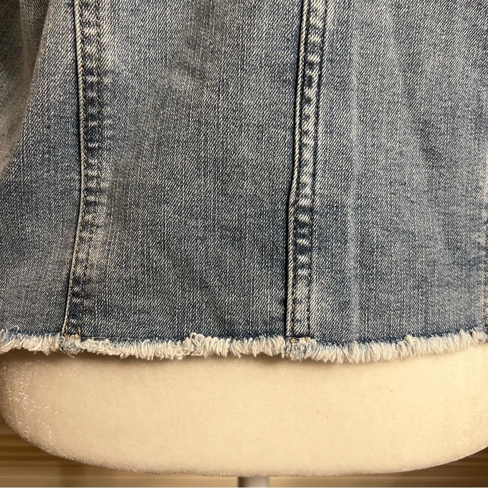 LOGO by Lori Goldstein Special Edition Jean Jacket denim With Lace size 4 NWT - Picture 8 of 11